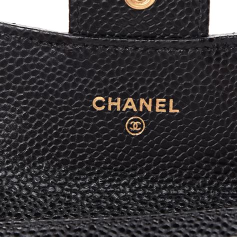 CHANEL Caviar Quilted Flap Card Holder Wallet Black